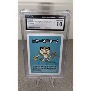 2019 POKÉMON PLAYING CARDS JPN OLD MAID MEOWTH CGC 10 GEM MINT